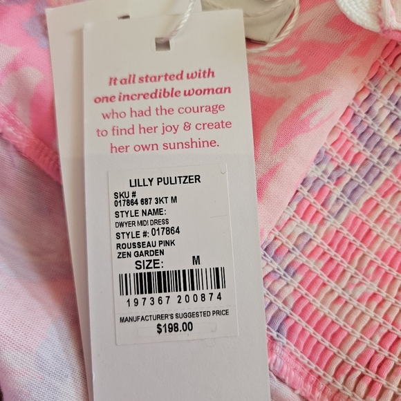 NWT Dwyer Midi Dress Color: Rousseau Pink Zen Sz M - Picture 6 of 11